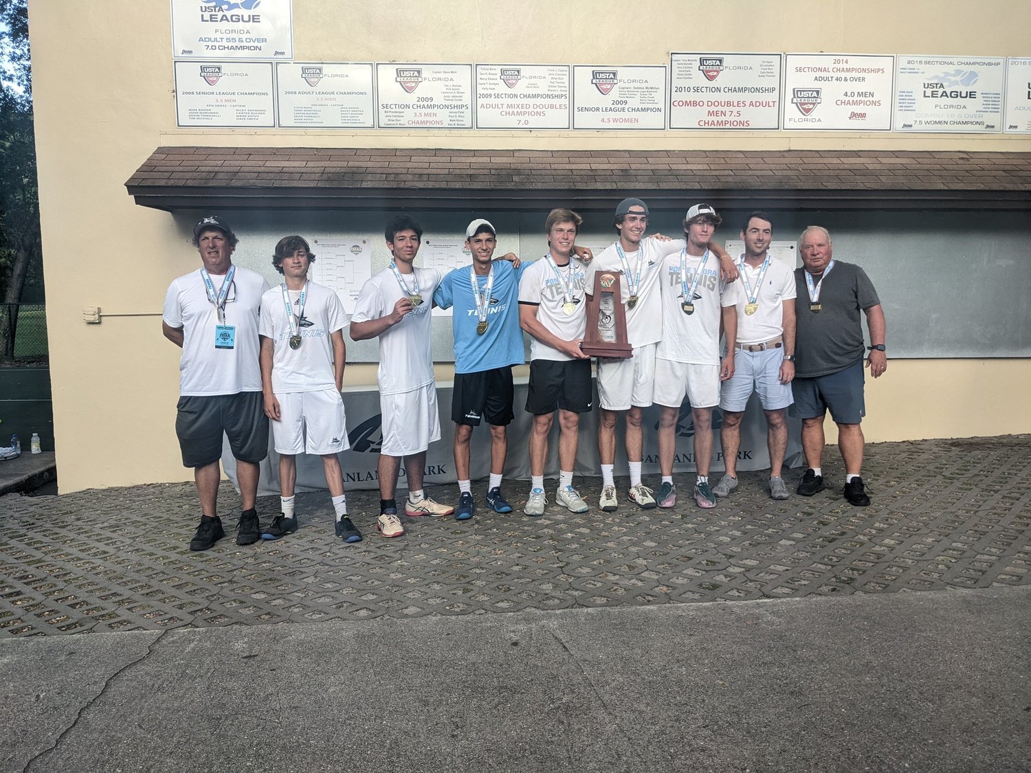 The Ponte Vedra Sharks won the Class 3A boys tennis state title April 26.